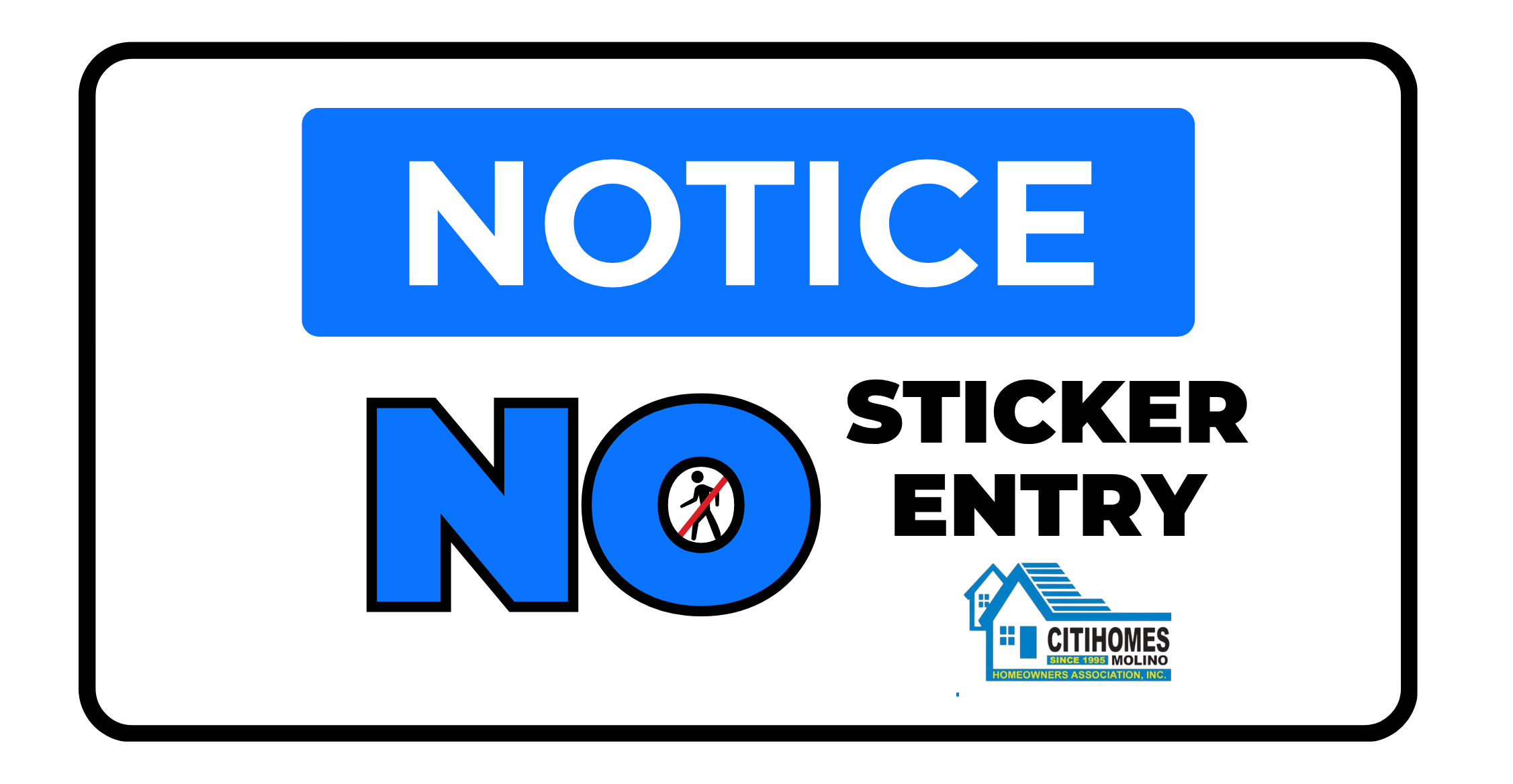 🚫 NO STICKER, NO ENTRY 🚫